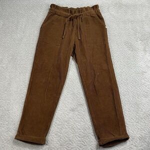 Kavu Womens Corduroy Pants Drawstring Elastic Waist Brown Size M